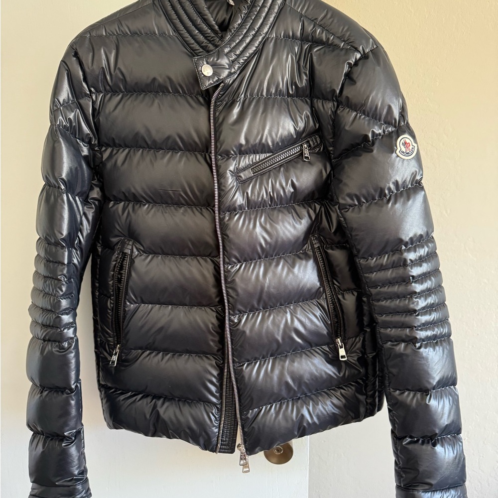 Moncler Black Jacket with Logo Patch